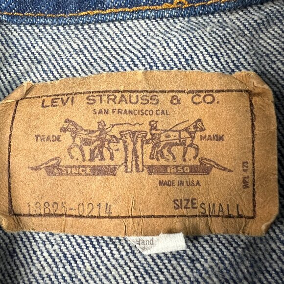 VTG 80s Levis Denim Vest Women Small Dark Blue Sleeveless Jean Jacket Orange Tab - Picture 5 of 10